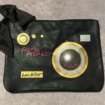Betsey Johnson Luv Black Faux Leather Camera Selfie Kit Bow Clutch Pouch Purse Photo 1