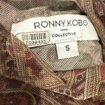 Ronny Kobo X RTR Mock Neck Mesh Top in Brown, Size S Brown Photo 4