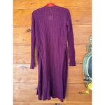 Free People NWT  Wine Purple Ribbed Long line Cardigan Topper Loungewear Size S Photo 4