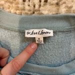 For Love & Lemons  Light Blue Cropped Sweatshirt Photo 2