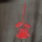 Black Pirate Renaissance Goth Shirt Top Women's Embroidered Roses Long Sleeve Size M Photo 5