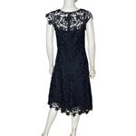 Eliza J  Lace Asymmetrical-Hem Dress Navy Women’s Sz 4 Photo 5