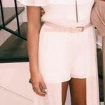 Nordstrom White off the shoulder romper with overlay  Photo 0