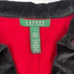 Ralph Lauren LAUREN RED VELVET COLLAR CUFFS EQUESTRIAN RIDING SWEATER BLAZER Photo 5
