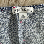 J. Crew Mercantile V Neck Floral Top With Empire Waist Navy White Pink Size M Blue Size M Photo 4