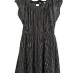 LC Lauren Conrad Dress Black Diamond Print Tie Back Elastic Waist Size M Boho Photo 0
