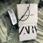 ZARA The Batik Tie Dye Midi Slip Skirt in Green Blue Size US XS Photo 8