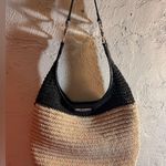 Brighton  Black and Natural Tan Woven Women’s Bag black and silver accents spring Photo 1