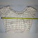 Paper + Tee  Eyelet Lace Ruched Trim Crop Top in Off White Size Large Photo 8