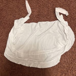 Womens 3 Piece Triangle Halter Bikini Set Ruffle Textured‎ Fabric Size XL White Photo 4