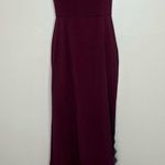 WAYF  The Mia Lace Trim Front Slit Gown In Cabernet red burgundy black size XS Photo 2
