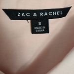 Zac & Rachel Peach Ruffle Button Down Shirt 3/4 Sleeve Size S Feminine Pastel Pink Photo 5