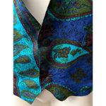 Vintage 80’s 90’s Attitudes Paisley Coral Reef Rayon Button Up Vest Size L Blue Photo 2