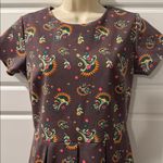 Matilda Jane  Womens Maja Ponte Dress Brown Floral Short Sleeve Mini small Photo 2