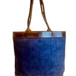 Ralph Lauren Denim & Braided Leather Shoulder Strap Oversized Lined Tote Bag Photo 3