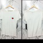 Carbon Copy Valentine’s Day Red heart soft white tee Medium nwt Photo 2