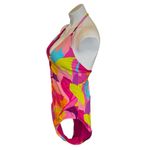 Trina Turk  Lilleth Halter Plunge Multicolor One Piece Swimsuit Size 12 NEW Photo 3