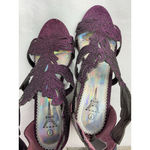 Womans Enzo Romeo Dress Sandals 7 Purple Glitter Back Zip Strappy Open Toe Heel Photo 5