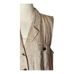 J Jill Love‎ Linen Dress Women Medium Tan Linen Button Front Sleeveless Midi Brown Photo 6