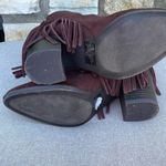 Madden Girl  "Shaare" brown leather fringe ankle boots size 7.5B Photo 7