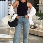 SKIMS Fits Everybody High Neck Bodysuit in Onyx Black Size XX-Small Photo 14