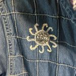 Dress Barn Vintage  Embroidered Blue Jean Jacket | Large Photo 4