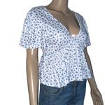 SheIn Ditsy Floral Peplum Top Photo 5