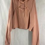 Flirtitude  Active XXL (Juniors) Pink Crop Cut Out‎ Hooded Sweatshirt Photo 3