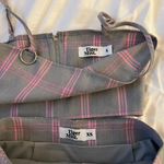 Tiger Mist Grey and Pink Plaid Skirt Set Photo 4