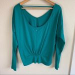 prAna Dragonfly Bianca V-Neck Knit Long Sleeve Top Teal Women’s Size Medium Photo 3
