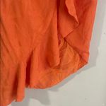Anthropologie  Maeve Slim Ruffle Orange Wrap Skirt Photo 5