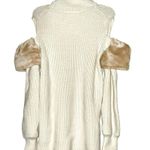 Adeam Cold Shoulder Turtleneck Sweater with Faux Fur Trim size M Size M Photo 5
