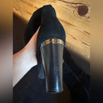 Valdini  Carina black suede knee high heeled boots with soft lining size 9 Photo 3