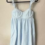 Sky to Moon Light Blue Dress with Ruffle Straps Size L Photo 0