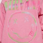 Nirvana NWOT Women's Preppy Smiley Face Crewneck Sweatshirt pink XL Photo 1