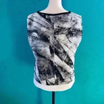 Helmut Lang  pink black Mason Abstract-Print Crepe Top in size small Photo 3