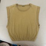 Mother‎ The Swiper Crop Top Bronze Mist Tan Size Small Elastic Band Sleeveless Photo 3