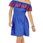 LILLY PULITZER Kalawa Off the Shoulder Borealis Blue Dress Size M NEW Photo 0
