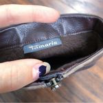 Tamaris • Lizudi ankle boots brown leather booties heeled fleece lined tassel Size 7.5 Photo 4