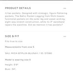 Michi Baltic Pocket Leggings Size Small Photo 10