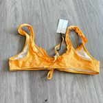 Solid & Striped  Yellow Textured Ruffle Bikini Top Size Large Photo 2