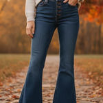 Free People  True Blue Bell Bottom Flat Jeans Size 27 Photo 0