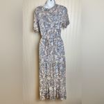 Allison Brittney  floral wrap maxi dress belted short sleeve lined size small J30 Photo 1