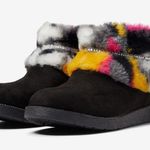 Bebe NEW NAYELI BOOTS FAUX FUR MULTICOLOR RHINESTONE EMBELLISHMENT Photo 0