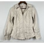 Free People  Women’s Denim Light Pink Wash Snap Front Shaped Western Jacket Sz S Photo 3