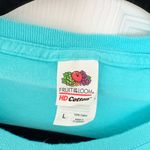 Fruit of the Loom Bayfield Wisconsin EST 1856 Blue Short Sleeve Cotton Shirt Top Size Large Photo 2