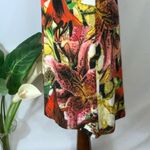 Carmen Marc Valvo Bold Multicolor Tiger Lillies Split Short Sleeve Dress L Photo 12