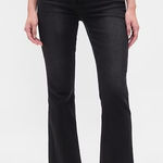 Gap  High Rise Kick Fit Raw Hem Flare Cropped Jeans Black 12 Photo 0