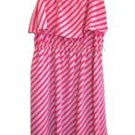 American Rag Laguna dress 1X coral striped ruffle shift spaghetti strap NEW Photo 0