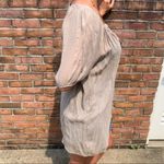 Body Central  Pleated Semi Sheer High Low Top Blouse L Photo 9